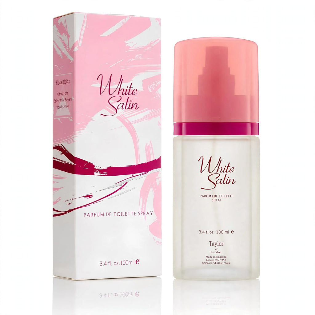 White Satin EDT Spray 100ml bottle with floral spicy fragrance