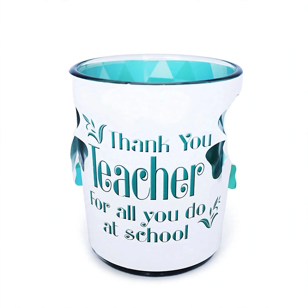 Teacher Gifts Light Sentiments candle holder and candle set with printed sentiment