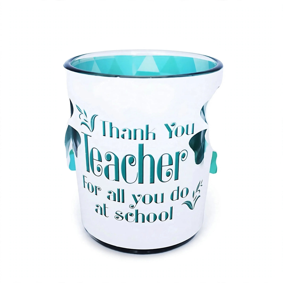 Teacher Gifts Light Sentiments candle holder and candle set with printed sentiment