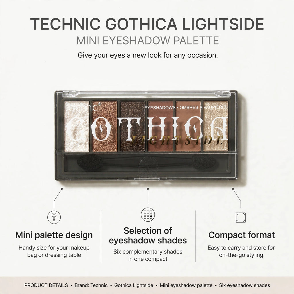 Infographic showing mini palette design and selection of eyeshadow shades