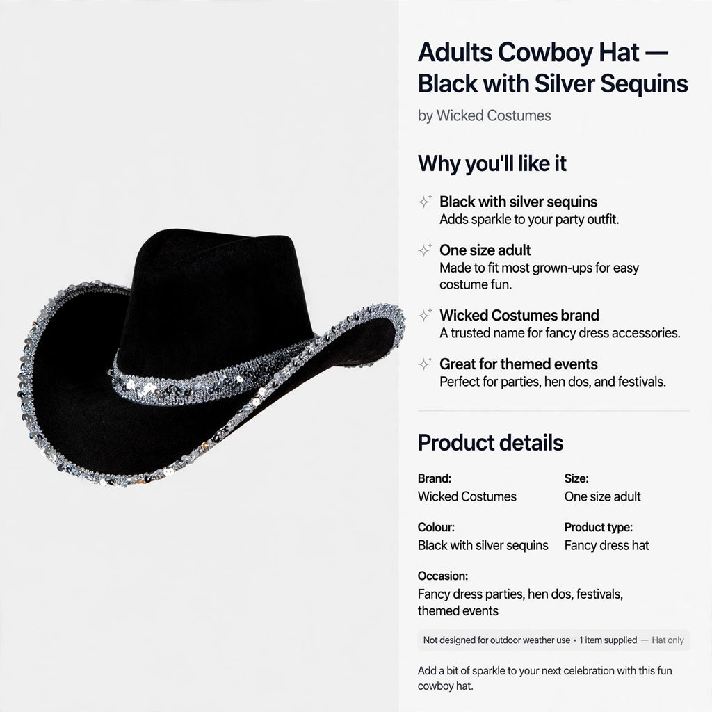 Wicked Costumes brand fancy dress hat designed for adults