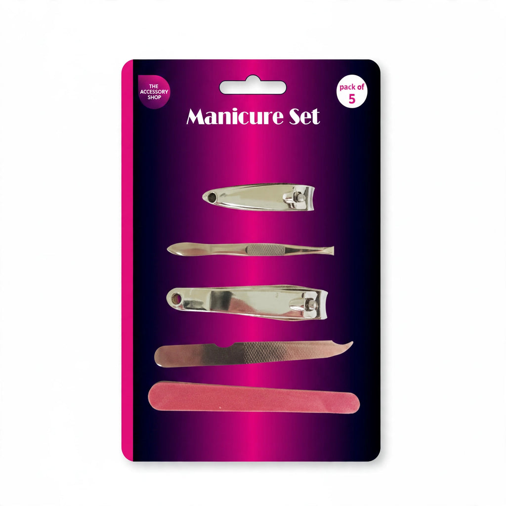 The Accessory Shop 5 Piece Manicure Set compact kit with nail care essentials