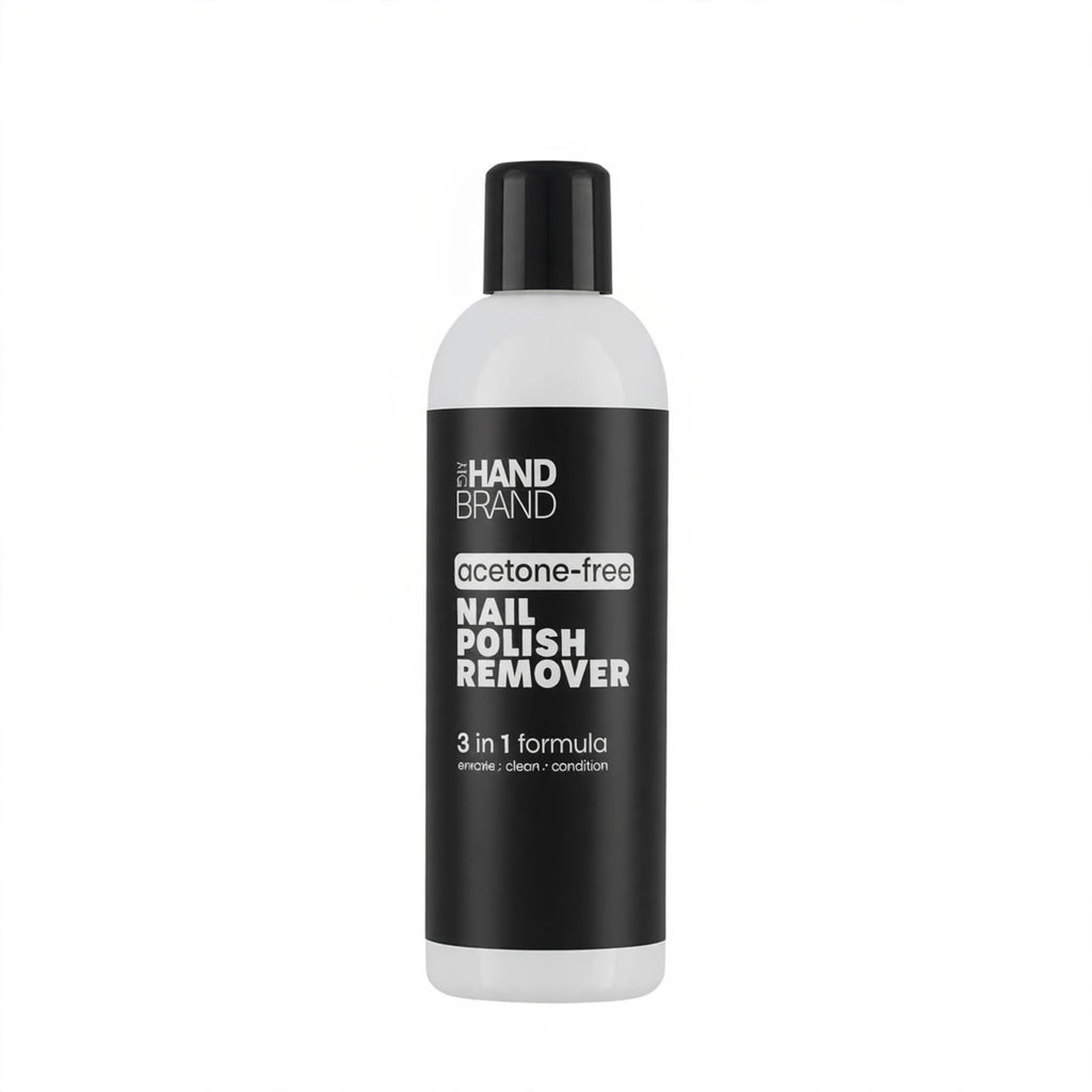 The Hand Brand Acetone-Free Nail Polish Remover in a 250ml bottle