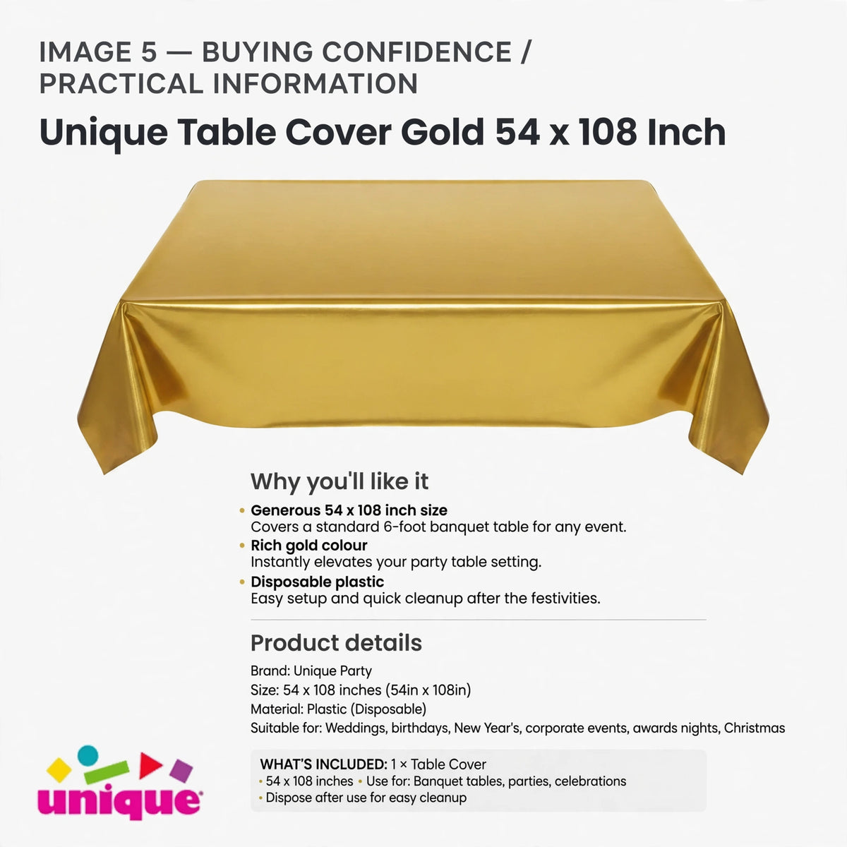Table cover designed for easy setup and quick cleanup after events
