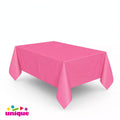 Unique Table Cover in hot pink measuring 54 by 108 inches