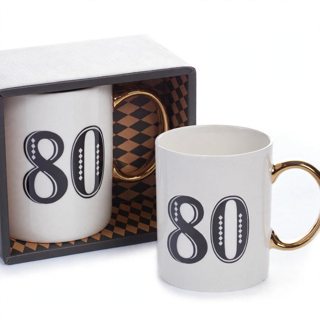 Detailed view of the Art Deco gift mug with design highlights