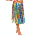 Unisex multicoloured Hawaiian hula skirt with elasticated waist and 60cm length
