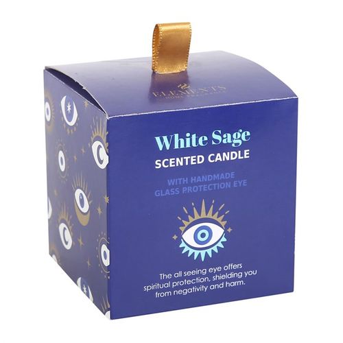 All Seeing Eye White Sage Crystal Chip Protection Candle | Merthyr Tydfil | Why Not Shop Online