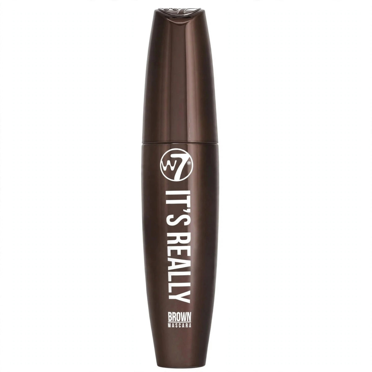 Close-up view of W7 It's Really Colour Mascara highlighting colour options and brush