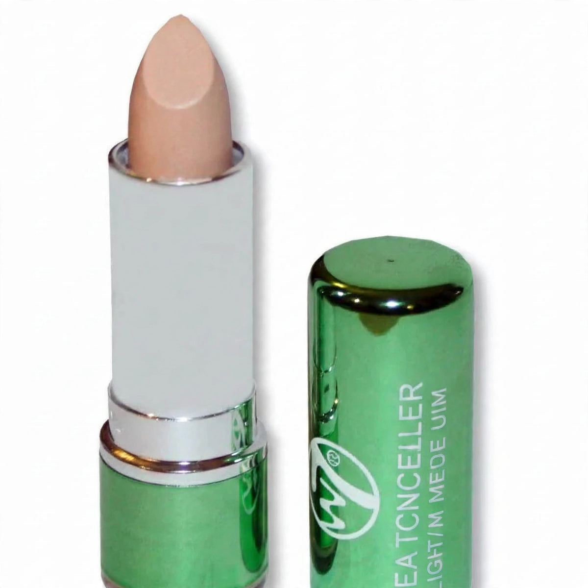 Close-up of W7 Tea Tree Concealer Stick showing stick applicator and Light/Medium shade