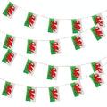 Wales Welsh bunting with 20 red white and green flags on a 10-metre string