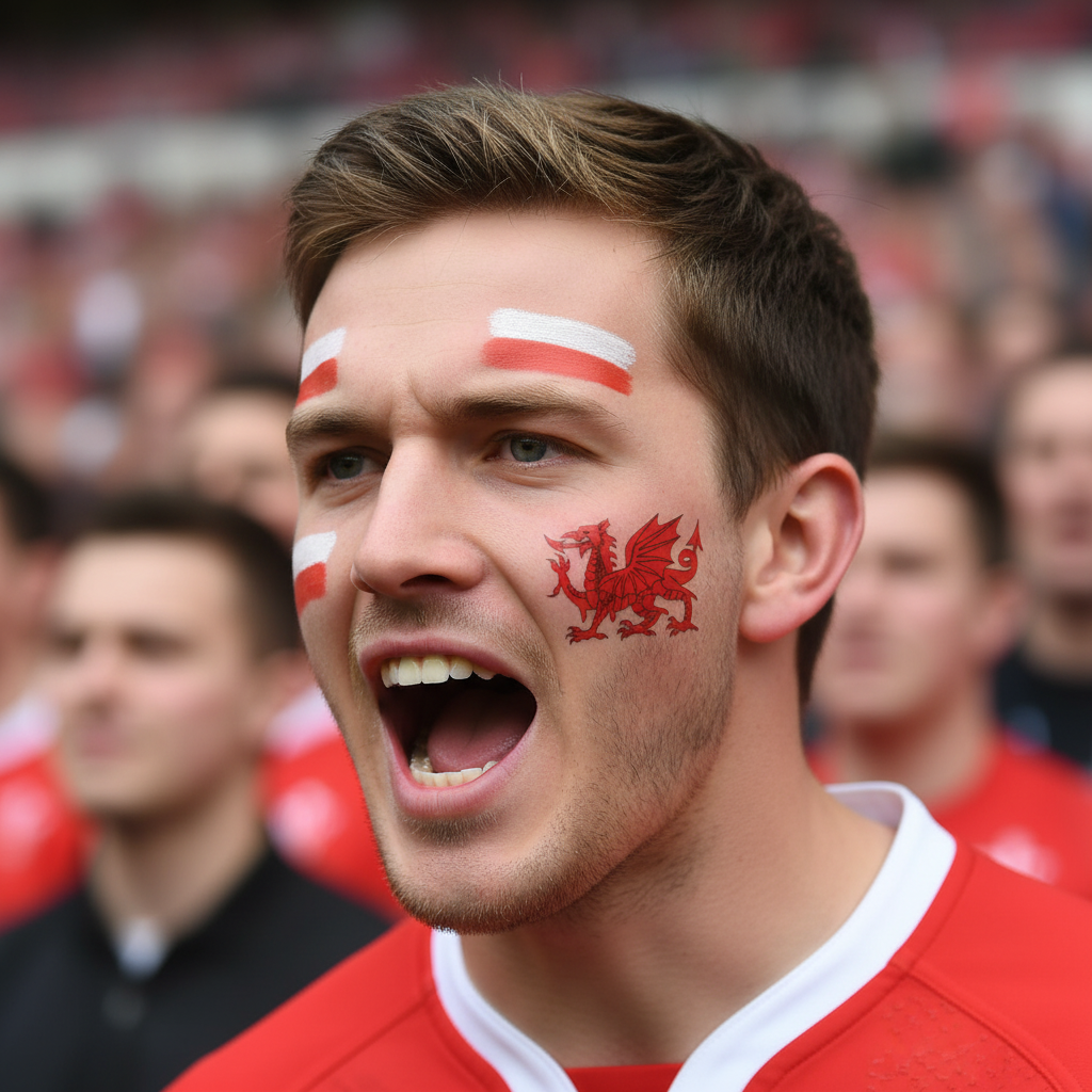 Wales Welsh Dragon Tattoos For Face And Body Red And White