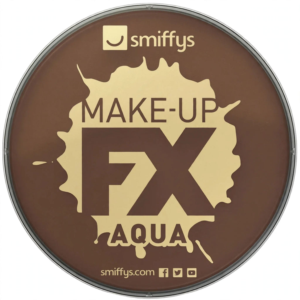 Close-up of Smiffys dark brown face and body paint bottle with label visible