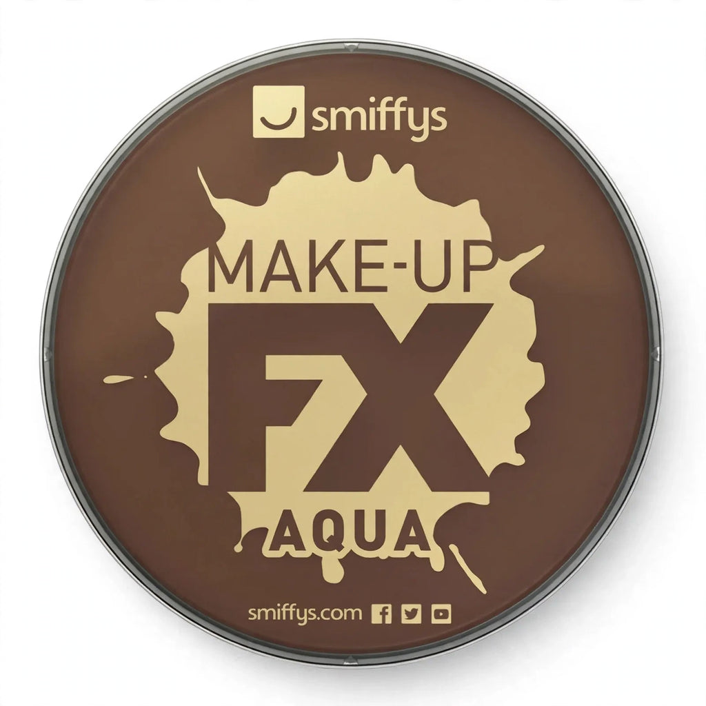 Smiffys Water Based FX Face and Body Paint in dark brown 16ml bottle