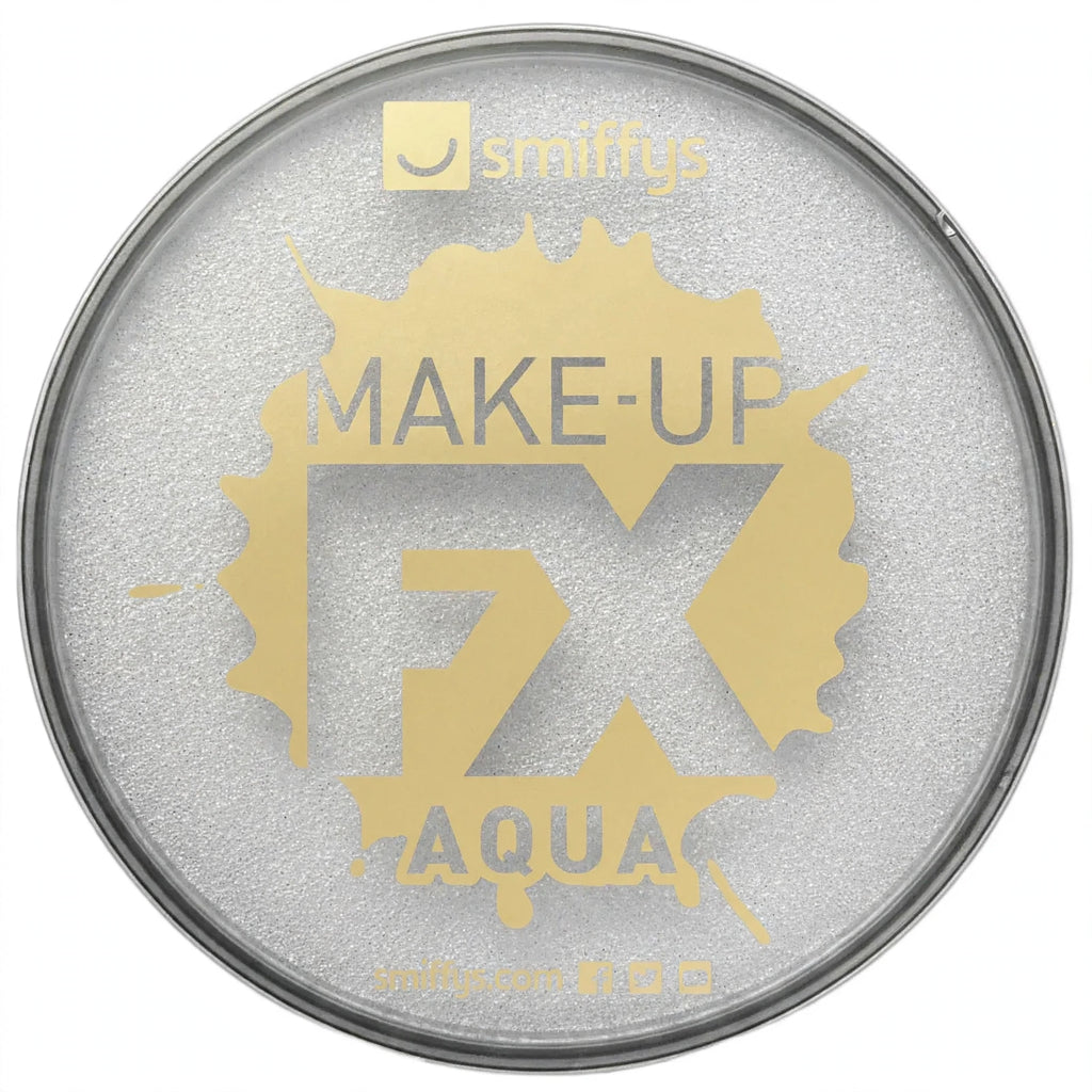 Close-up of Smiffys Metallic Silver Water Based FX Face and Body Paint 16ml pot