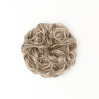 Heat Resistant Curly Messy Hair Bun Cool Ash Blonde/Light Grey-Brown - 112 Ash Moon