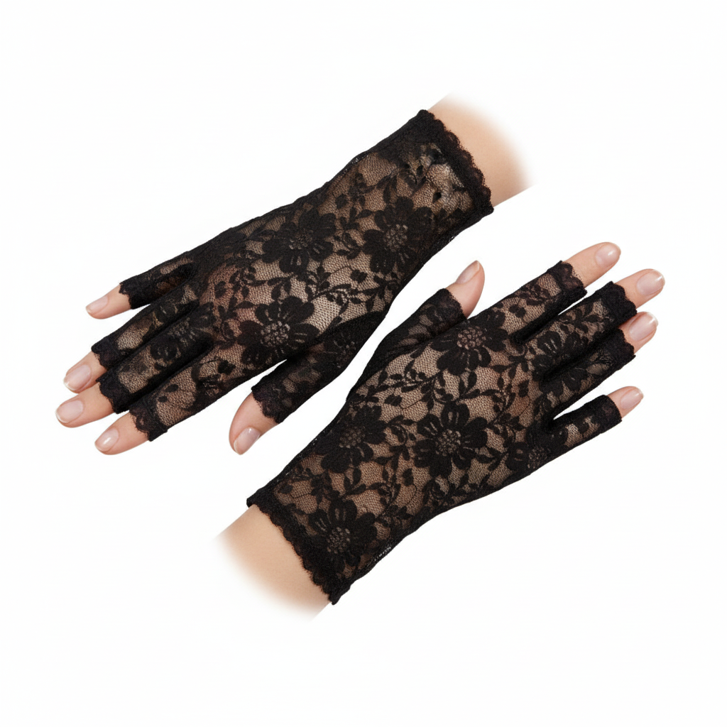 Women's Black Lace Short Gloves | Merthyr Tydfil | Why Not Shop Online