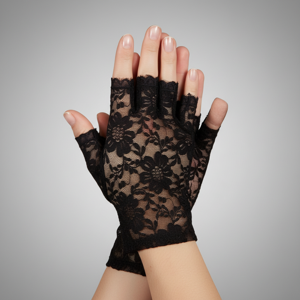 Women's Black Lace Short Gloves | Merthyr Tydfil | Why Not Shop Online