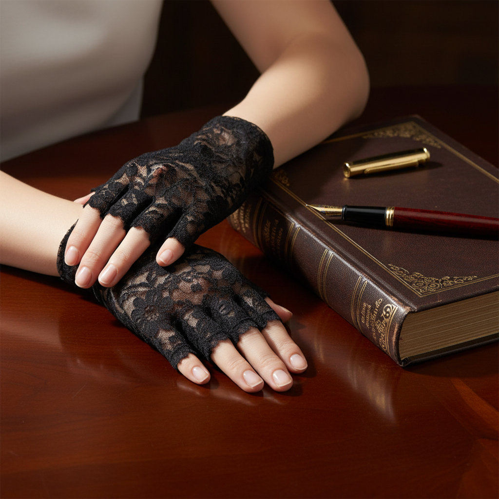 Women's Black Lace Short Gloves | Merthyr Tydfil | Why Not Shop Online