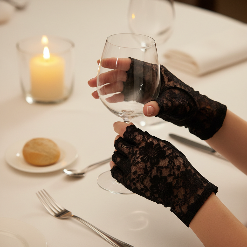 Women's Black Lace Short Gloves | Merthyr Tydfil | Why Not Shop Online