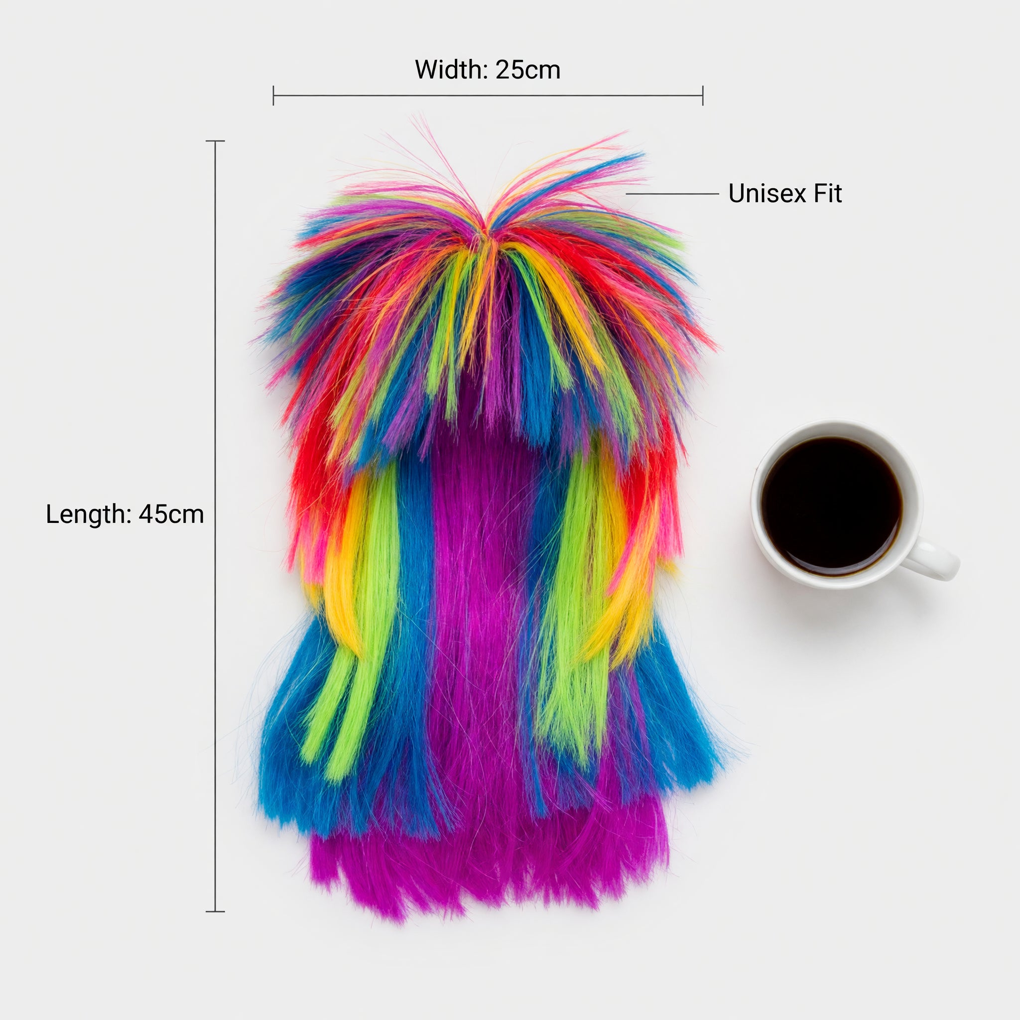 Unisex 1980s Rainbow Pop Wig