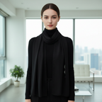 Womens Black Chiffon Scarf – Minimalist Apartment
