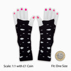 Women's Black Gothic Punk Torn Gloves