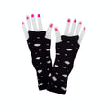 Women's black gothic punk torn fingerless gloves