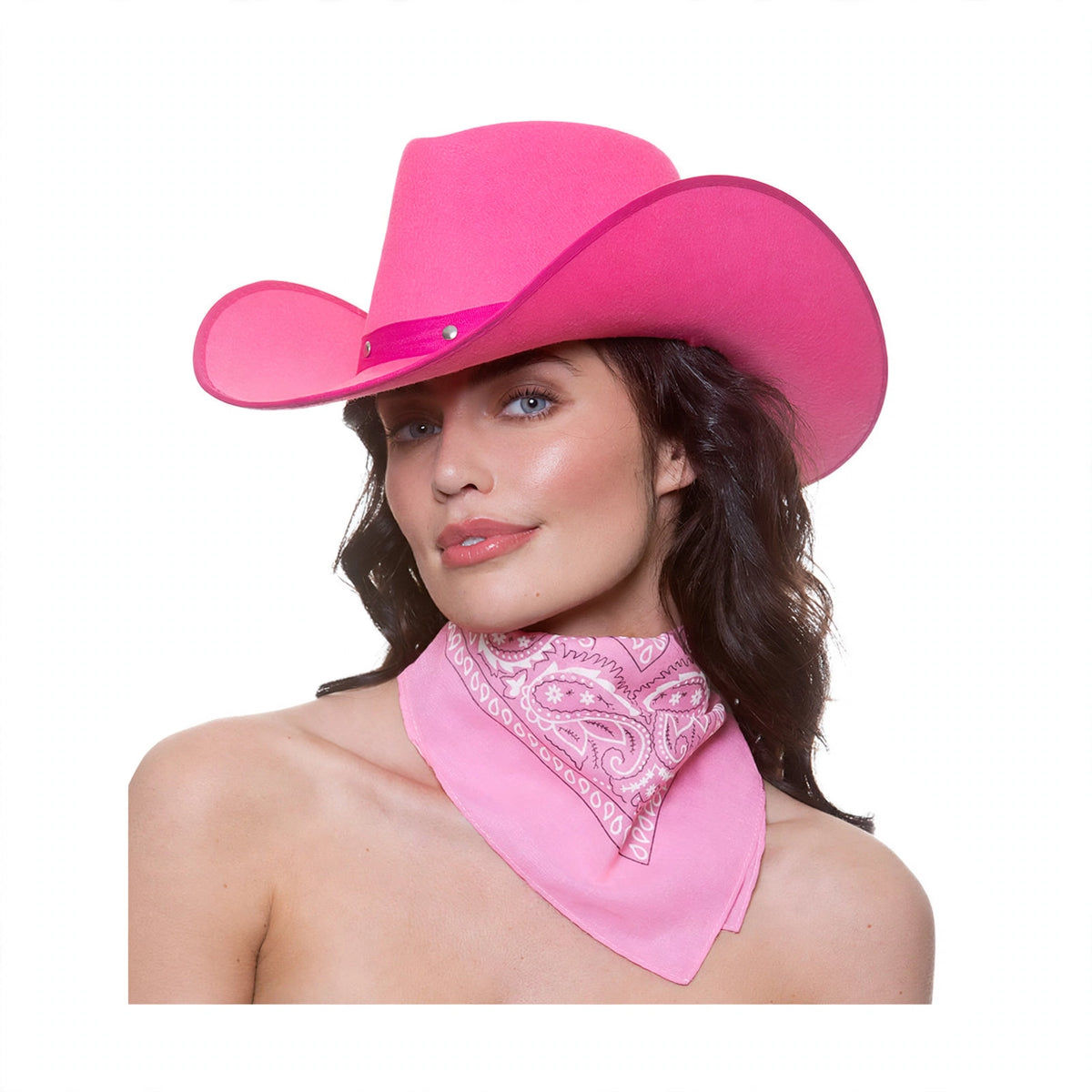 Baby pink cowboy cowgirl bandana with classic Western style