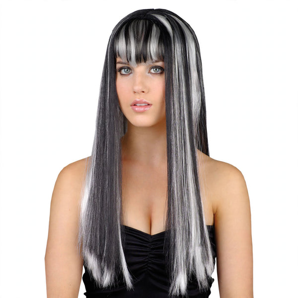 Womens Halloween Dead Gorgeous Wig in silver and black