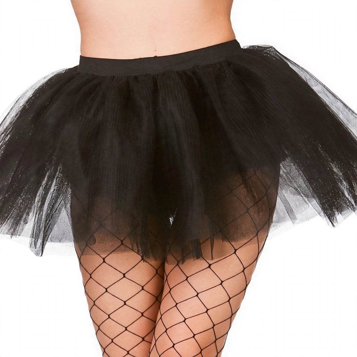 Detail view of the three layered black tutu for women