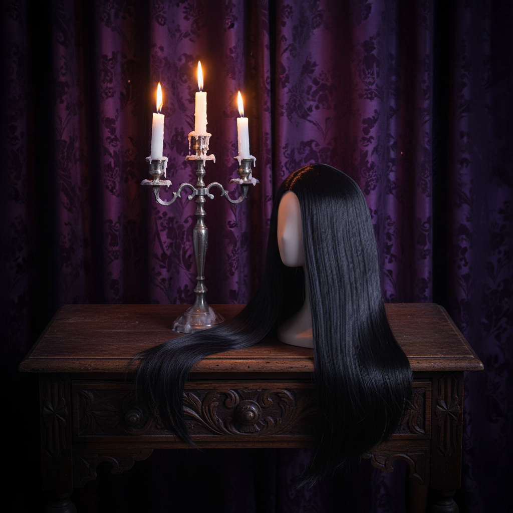 Womens Classic Long Black Wig