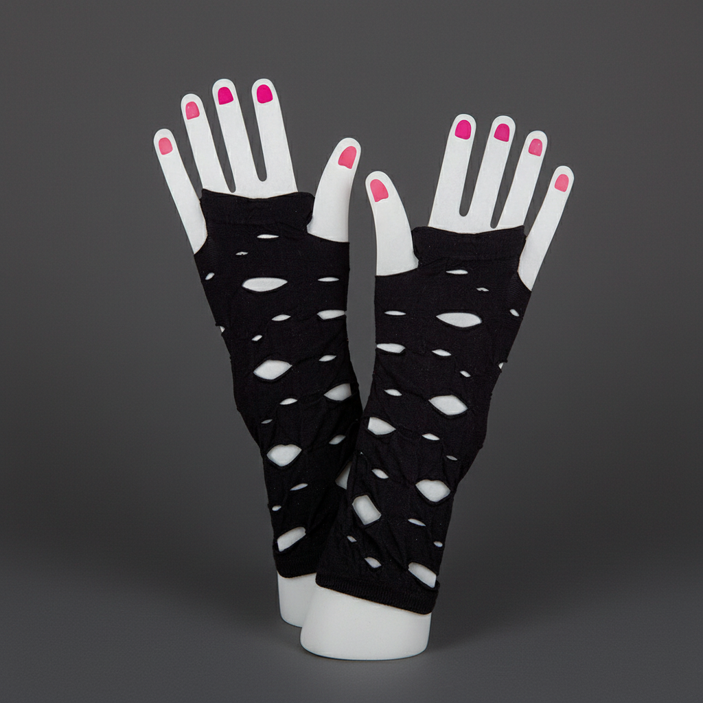 Women's Black Gothic Punk Torn Gloves | Merthyr Tydfil | Why Not Shop Online