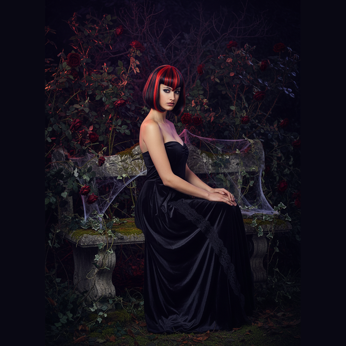 Womens Vampire Babe Wig Black And Red | Merthyr Tydfil | Why Not Shop Online