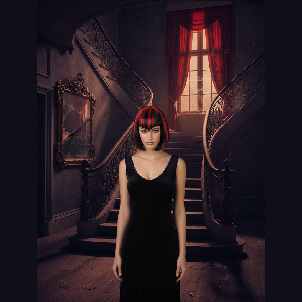 Womens Vampire Babe Wig Black And Red | Merthyr Tydfil | Why Not Shop Online