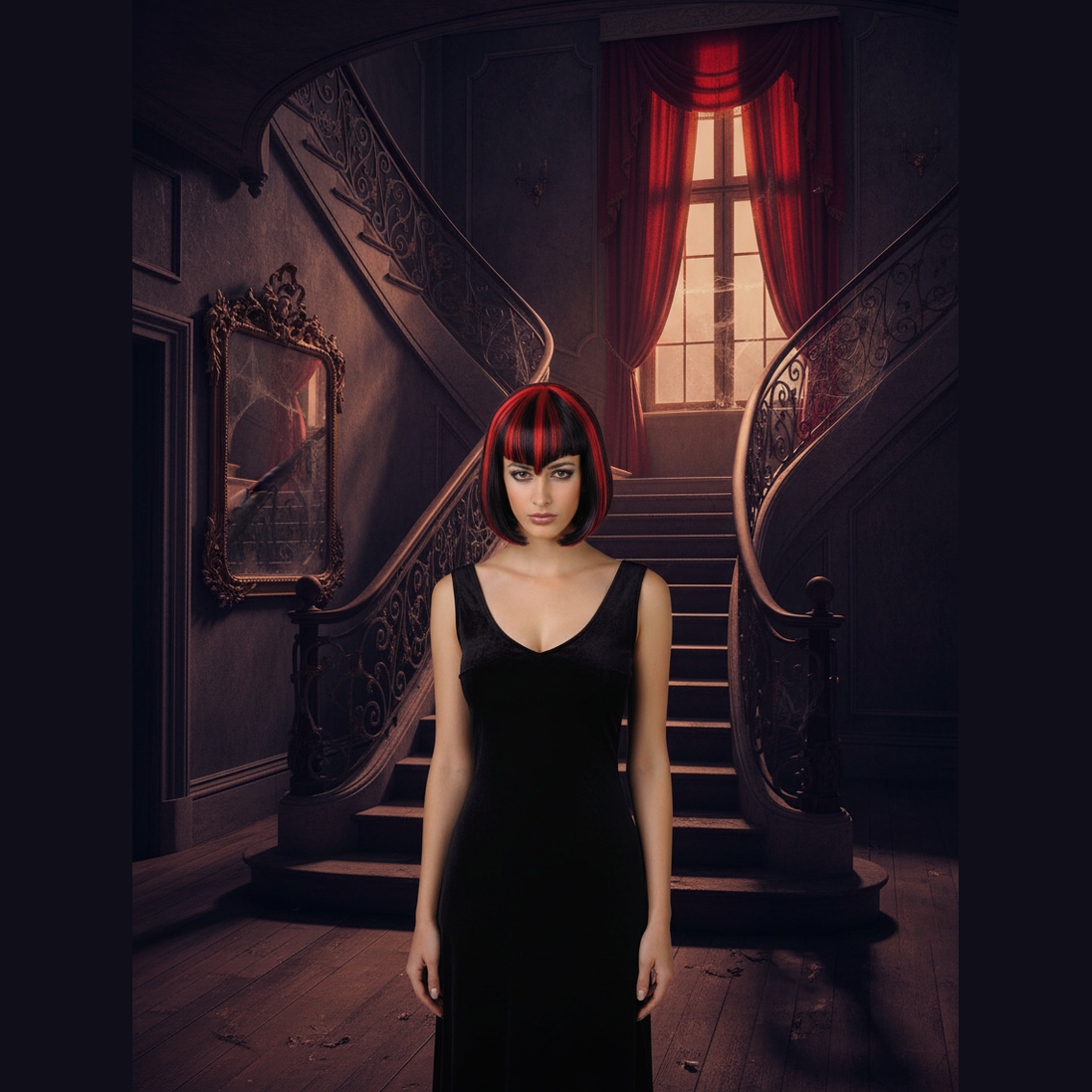 Womens Vampire Babe Wig Black And Red | Merthyr Tydfil | Why Not Shop Online