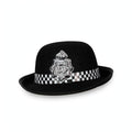 WPC Policewoman Fancy Dress Hat in black and white with structured police-style design