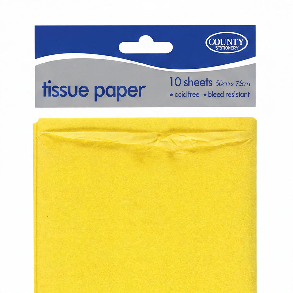 Close-up view of yellow tissue paper sheets showing texture and colour