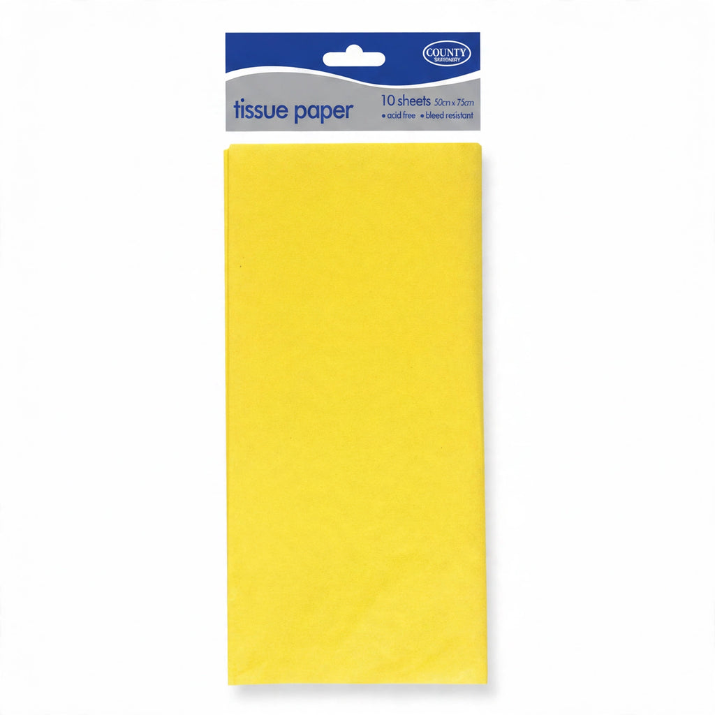 Yellow tissue paper pack of 10 sheets by County